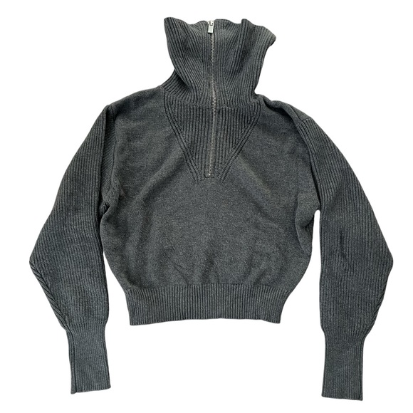 Zara Women's Gray Knit Sweater Top - Picture 2 of 7